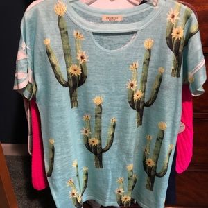 GUC CACTUS SIZE M KEYHOLE SHORT SLEEVE TEE